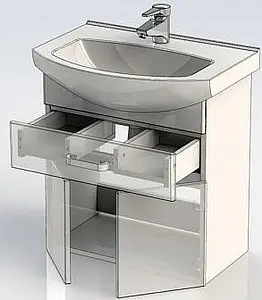 Тумба-умывальник Aquanet Ирис 60 белый 00198381+00182641, 4