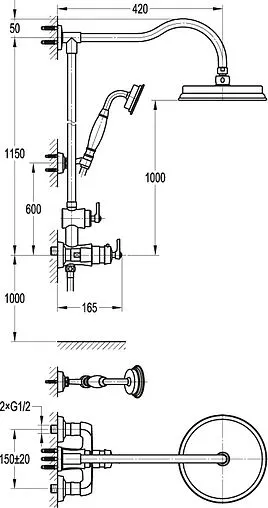 Душевая система с термостатом для душа Cezares Liberty хром LIBERTY-F-CD-T-01 Душевая система с термостатом для душа Cezares Liberty хром LIBERTY-F-CD-T-01