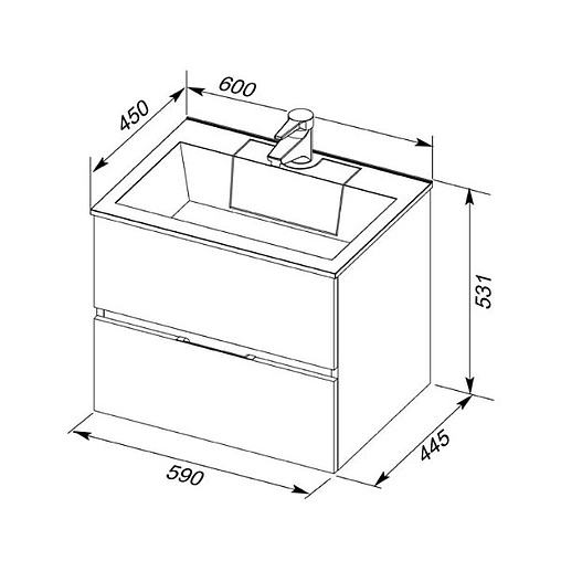 Раковина Aquanet Фортуна 60 белый 00181907