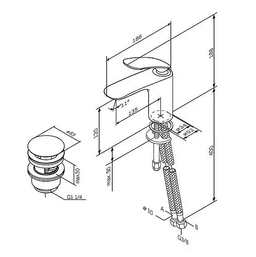 Смеситель для раковины Am.Pm Sensation хром F3082164
