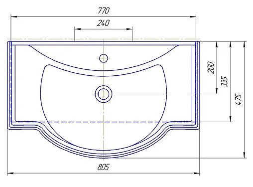 Тумба под умывальник напольная Домино Rich 80 белое дерево DR6003T