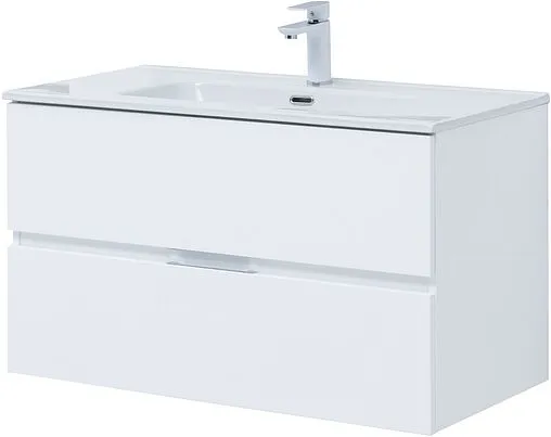 Тумба-умывальник подвесная Aquanet Алвита New 90 белый матовый 00303920+00284029