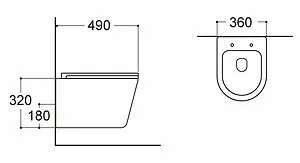 Унитаз подвесной безободковый Aquanet Atago 2.0 Rimless белый Atago W Short T Унитаз подвесной безободковый Aquanet Atago 2.0 Rimless белый Atago W Short T, 2