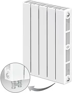 Радиатор биметаллический 5 секций нижнее правое подключение Rifar Supremo Ventil 500 белый RSVR50005 Радиатор биметаллический 5 секций нижнее правое подключение Rifar Supremo Ventil 500 белый RSVR50005, 1
