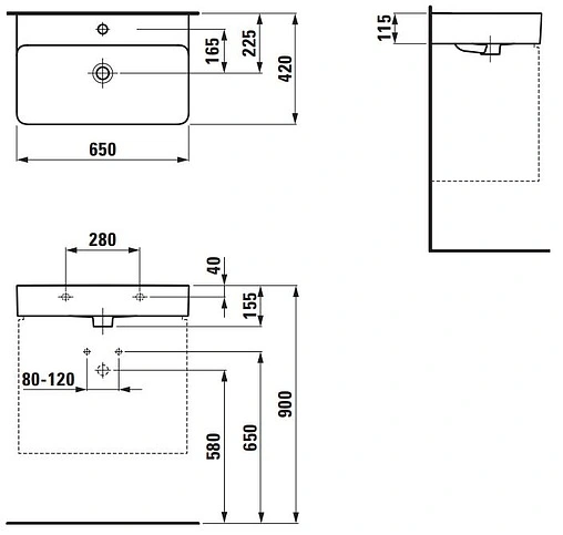 Раковина Laufen Val 65 белый 8.1028.4.000.104.1