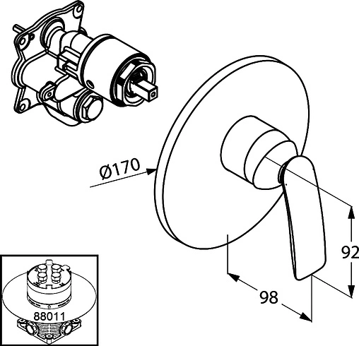 Смеситель для душа скрытого монтажа Kludi Balance белый/хром 526559175
