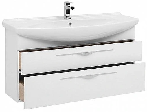 Тумба-умывальник Aquanet Ирвин 120 белый 00203975+00175450