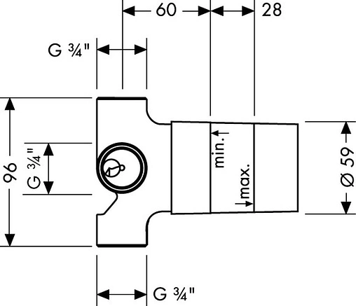 Скрытая часть переключающего вентиля Quattro Hansgrohe 15930180