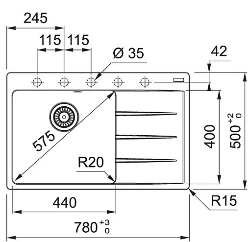 Мойка кухонная Franke Fragranite CNG 61½11-78 TL L белый 114.0639.725