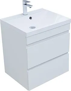 Тумба-умывальник подвесная Aquanet Нота New 58 белый глянец 00335417+00281220 Тумба-умывальник подвесная Aquanet Нота New 58 белый глянец 00335417+00281220, 5