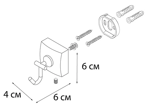 Крючок Fixsen Kvadro хром FX-61305F Крючок Fixsen Kvadro хром FX-61305F