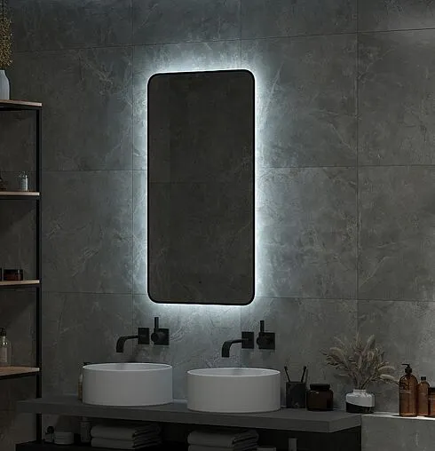 Зеркало с подсветкой Continent Torry Led 60x120 с фоновой подсветкой, бесконтактным сенсором белый ЗЛП1533