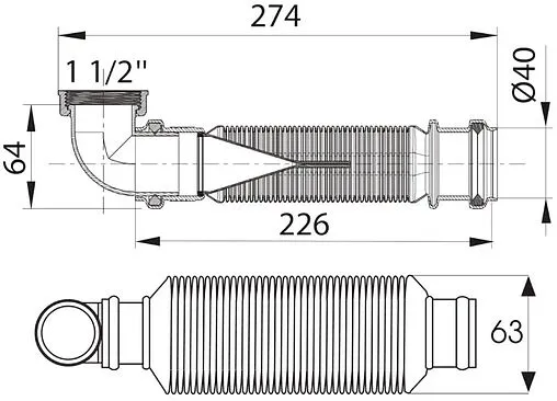Сверхкомпактный сифон для мойки Wirquin SENZO 30719169 Сверхкомпактный сифон для мойки Wirquin SENZO 30719169