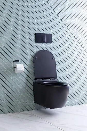 Унитаз подвесной безободковый Aquanet Cetus-BW Rimless черный матовый CETUS-BW