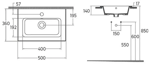 Раковина ISVEA SistemaT 50 белый глянцевый 10SL50050SV Раковина ISVEA SistemaT 50 белый глянцевый 10SL50050SV