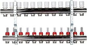 Группа коллекторная с расходомерами 12 отводов 1&quot;в/в x ¾&quot;ек Luxor CD 473M/12 15652712MN, 3