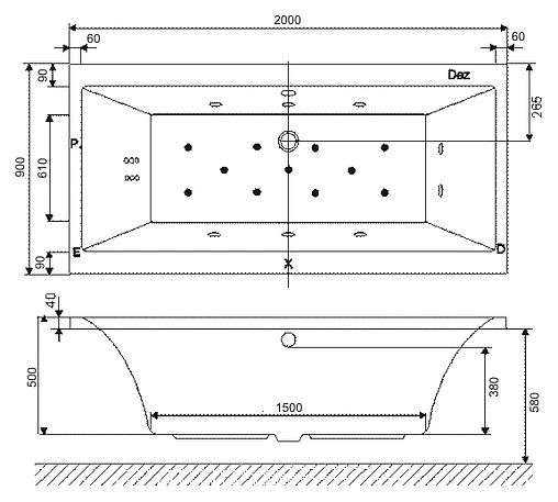 Ванна акриловая Excellent Pryzmat 200x90 WAEX.PRY20WH