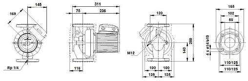 Насос циркуляционный Grundfos UPS 50-120 F 96402101