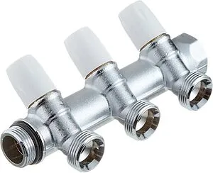 Коллектор регулирующий проходной 3 отвода ¾"в/н x ¾"ек Tiemme MAXIMA 1860011 Коллектор регулирующий проходной 3 отвода ¾"в/н x ¾"ек Tiemme MAXIMA 1860011, 1