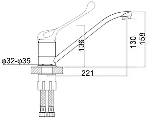 Смеситель для раковины хирургический Gross Aqua Professional хром 3509509C-G0149, 2