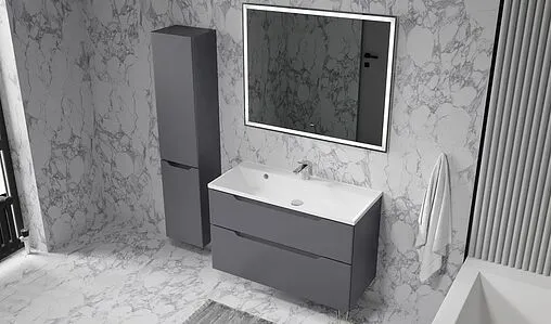 Тумба-умывальник подвесная Raval Wector 100 антрацит Wct.01.100/P/A/MD+4627173210201