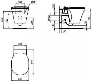 Комплект 5 в 1 Ideal Standard Connect Air AquaBlade R031001 с кнопкой R0115AA хром глянцевый Комплект 5 в 1 Ideal Standard Connect Air AquaBlade R031001 с кнопкой R0115AA хром глянцевый, 3