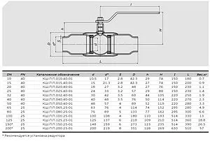 Кран шаровый под приварку Ду32 Ру40 Also КШ.П.П.032.40-01, 2