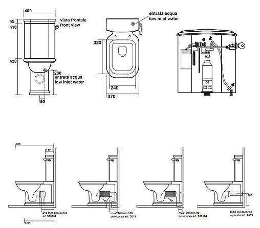 Бачок для унитаза Kerasan Waldorf белый 417901