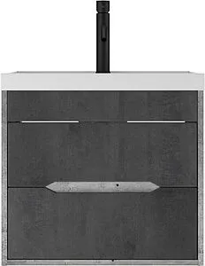 Тумба-умывальник подвесной Домино Loft 60 бетон DL5601T+4670142930044, 3