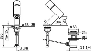 Смеситель для раковины Oras Il Bagno Alessi хром 8500F Смеситель для раковины Oras Il Bagno Alessi хром 8500F, 2