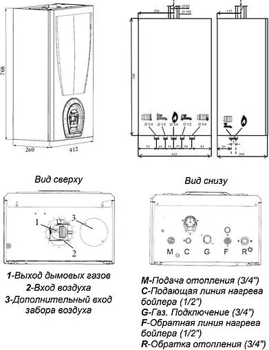 Настенный газовый котел одноконтурный турбированный 24кВт Federica Bugatti VARME 24B G24F3 Настенный газовый котел одноконтурный турбированный 24кВт Federica Bugatti VARME 24B G24F3