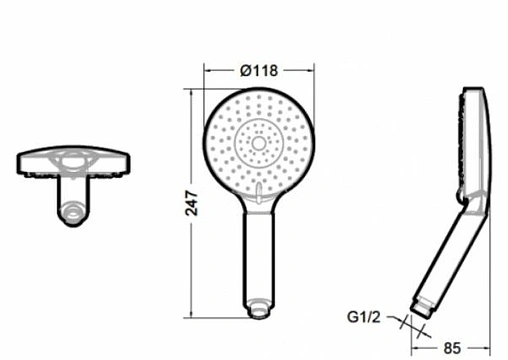 Лейка ручного душа Bravat Line хром P7094C-RUS