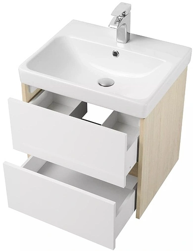 Тумба-умывальник Aquaton Сканди 55 белый/дуб верона 1A2517K0SDB20