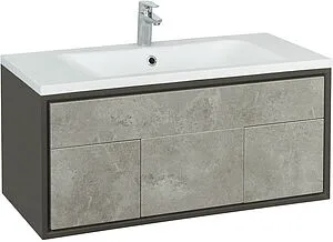 Тумба-умывальник подвесная Aquaton Уэльс 100 графит 1A2676K1WA6A0, 1