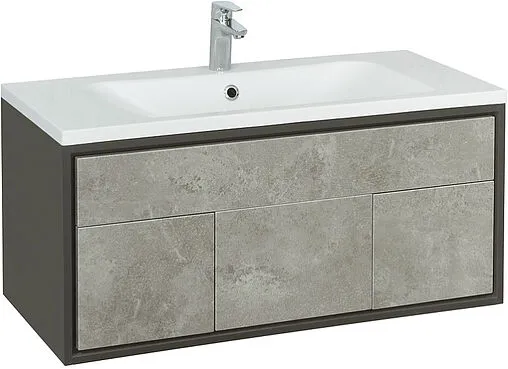 Тумба-умывальник подвесная Aquaton Уэльс 100 графит 1A2676K1WA6A0