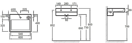 Раковина Jacob Delafon Terrace 60 белый EXE9112-00