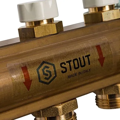 Группа коллекторная без расходомеров 5 отводов 1&quot;в/в x ¾&quot;ек Stout SMB 0468 000005