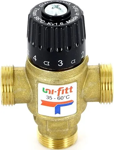 Трехходовой термостатический смесительный клапан ¾&quot; +35...+60°С Kvs 1.6 Uni-Fitt 351G3130