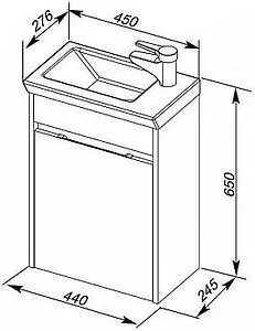 Тумба под умывальник подвесная Aquanet Дувр 45 белый 00182607 Тумба под умывальник подвесная Aquanet Дувр 45 белый 00182607, 2