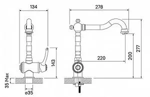 Смеситель для кухни IDDIS Oldie бронза OLDBRL0i05 Смеситель для кухни IDDIS Oldie бронза OLDBRL0i05, 2