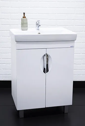 Тумба-умывальник напольная Айсберг Стандарт 60 белый DA2404T+4607152361674