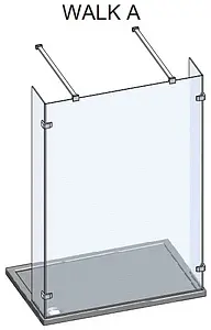 Душевое ограждение 1200мм прозрачное стекло Roltechnik Walk WALK A/1200 934-1200000-00-02, 3