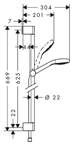 Душевая стойка Hansgrohe Croma Select S 110 Multi 3jet 65см хром/белый 26560400