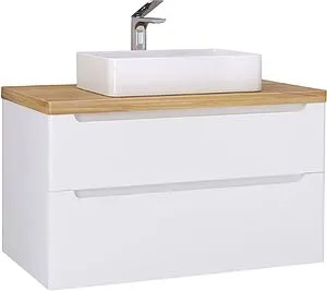 Тумба под умывальник подвесная Jorno Wood 100 белый wood.01.100/P/W Тумба под умывальник подвесная Jorno Wood 100 белый wood.01.100/P/W, 1