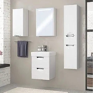 Шкаф-пенал подвесной с бельевой корзиной Aquaton Сильва 30 R дуб полярный 1A215603SIW7R, 4