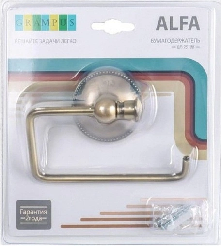 Держатель туалетной бумаги Grampus Alfa бронза GR-9510B Держатель туалетной бумаги Grampus Alfa бронза GR-9510B