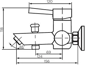 Смеситель для ванны Dorff Logic new нержавеющая сталь D3010000SS Смеситель для ванны Dorff Logic new нержавеющая сталь D3010000SS, 2