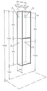 Шкаф Aquaton Сканди 35 белый матовый/белый глянец 1A255003SD010, 2