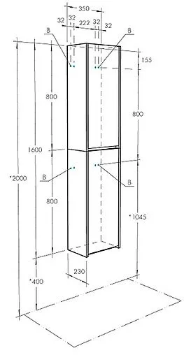 Шкаф Aquaton Сканди 35 белый матовый/белый глянец 1A255003SD010