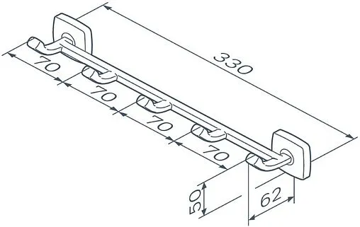 Планка с 5-ю крючками Am.Pm Gem чёрный матовый A9035922